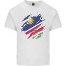 Torn Namibia Flag Namibian Day Football Mens Cotton T-Shirt Tee Top White