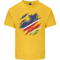 Torn Namibia Flag Namibian Day Football Mens Cotton T-Shirt Tee Top Yellow