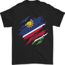 Torn Namibia Flag Namibian Day Football Mens T-Shirt 100% Cotton Black