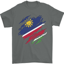 Torn Namibia Flag Namibian Day Football Mens T-Shirt 100% Cotton Charcoal