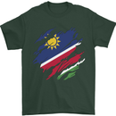 Torn Namibia Flag Namibian Day Football Mens T-Shirt 100% Cotton Forest Green