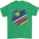 Torn Namibia Flag Namibian Day Football Mens T-Shirt 100% Cotton Irish Green
