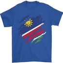 Torn Namibia Flag Namibian Day Football Mens T-Shirt 100% Cotton Royal Blue