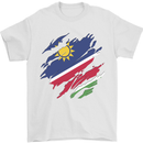 Torn Namibia Flag Namibian Day Football Mens T-Shirt 100% Cotton White