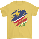 Torn Namibia Flag Namibian Day Football Mens T-Shirt 100% Cotton Yellow