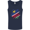 Torn Namibia Flag Namibian Day Football Mens Vest Tank Top Navy Blue
