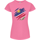 Torn Namibia Flag Namibian Day Football Womens Petite Cut T-Shirt Azalea
