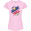 Torn Namibia Flag Namibian Day Football Womens Petite Cut T-Shirt Light Pink