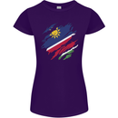 Torn Namibia Flag Namibian Day Football Womens Petite Cut T-Shirt Purple