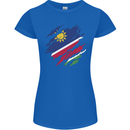 Torn Namibia Flag Namibian Day Football Womens Petite Cut T-Shirt Royal Blue