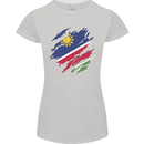Torn Namibia Flag Namibian Day Football Womens Petite Cut T-Shirt Sports Grey