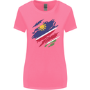 Torn Namibia Flag Namibian Day Football Womens Wider Cut T-Shirt Azalea