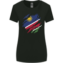 Torn Namibia Flag Namibian Day Football Womens Wider Cut T-Shirt Black