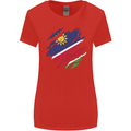 Torn Namibia Flag Namibian Day Football Womens Wider Cut T-Shirt Red