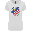 Torn Namibia Flag Namibian Day Football Womens Wider Cut T-Shirt White