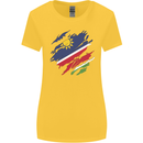 Torn Namibia Flag Namibian Day Football Womens Wider Cut T-Shirt Yellow