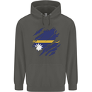 Torn Nauru Flag Nauruan Day Football Childrens Kids Hoodie Storm Grey