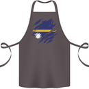 Torn Nauru Flag Nauruan Day Football Cotton Apron 100% Organic Dark Grey
