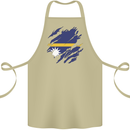 Torn Nauru Flag Nauruan Day Football Cotton Apron 100% Organic Khaki