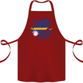 Torn Nauru Flag Nauruan Day Football Cotton Apron 100% Organic Maroon