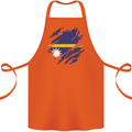 Torn Nauru Flag Nauruan Day Football Cotton Apron 100% Organic Orange