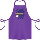 Torn Nauru Flag Nauruan Day Football Cotton Apron 100% Organic Purple