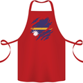 Torn Nauru Flag Nauruan Day Football Cotton Apron 100% Organic Red