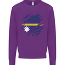 Torn Nauru Flag Nauruan Day Football Kids Sweatshirt Jumper Purple