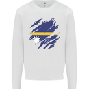 Torn Nauru Flag Nauruan Day Football Kids Sweatshirt Jumper White