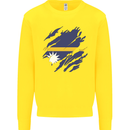Torn Nauru Flag Nauruan Day Football Kids Sweatshirt Jumper Yellow