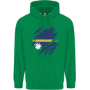 Torn Nauru Flag Nauruan Day Football Mens 80% Cotton Hoodie Irish Green