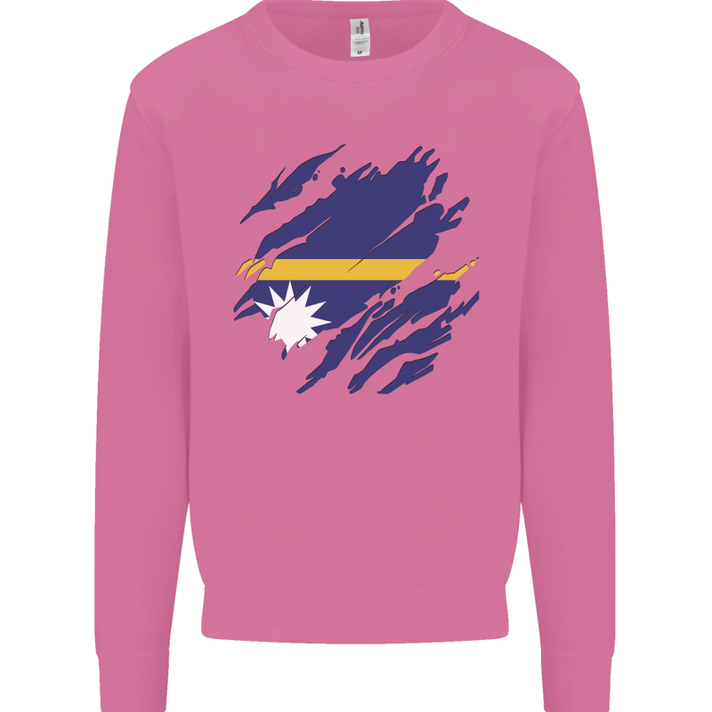 Torn Nauru Flag Nauruan Day Football Mens Sweatshirt Jumper Azalea
