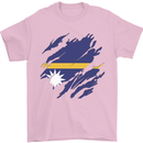Torn Nauru Flag Nauruan Day Football Mens T-Shirt 100% Cotton Light Pink