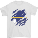 Torn Nauru Flag Nauruan Day Football Mens T-Shirt 100% Cotton White