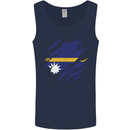 Torn Nauru Flag Nauruan Day Football Mens Vest Tank Top Navy Blue
