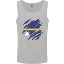 Torn Nauru Flag Nauruan Day Football Mens Vest Tank Top Sports Grey