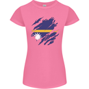 Torn Nauru Flag Nauruan Day Football Womens Petite Cut T-Shirt Azalea