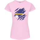 Torn Nauru Flag Nauruan Day Football Womens Petite Cut T-Shirt Light Pink