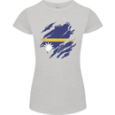 Torn Nauru Flag Nauruan Day Football Womens Petite Cut T-Shirt Sports Grey
