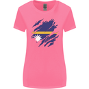 Torn Nauru Flag Nauruan Day Football Womens Wider Cut T-Shirt Azalea