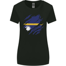 Torn Nauru Flag Nauruan Day Football Womens Wider Cut T-Shirt Black