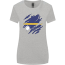 Torn Nauru Flag Nauruan Day Football Womens Wider Cut T-Shirt Sports Grey