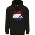 Torn Netherlands Flag Holland Dutch Day Football Childrens Kids Hoodie Black
