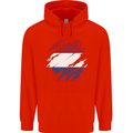 Torn Netherlands Flag Holland Dutch Day Football Childrens Kids Hoodie Bright Red