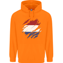 Torn Netherlands Flag Holland Dutch Day Football Childrens Kids Hoodie Orange