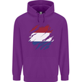 Torn Netherlands Flag Holland Dutch Day Football Childrens Kids Hoodie Purple