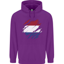 Torn Netherlands Flag Holland Dutch Day Football Childrens Kids Hoodie Purple