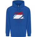 Torn Netherlands Flag Holland Dutch Day Football Childrens Kids Hoodie Royal Blue