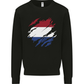 Torn Netherlands Flag Holland Dutch Day Football Kids Sweatshirt Jumper Black