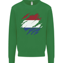 Torn Netherlands Flag Holland Dutch Day Football Kids Sweatshirt Jumper Irish Green